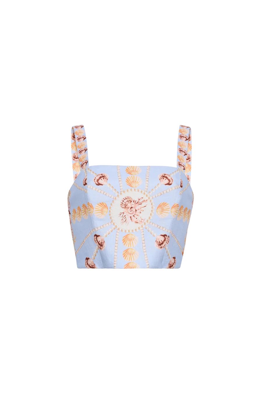 Helena Top in Seashell Stripe Ivory