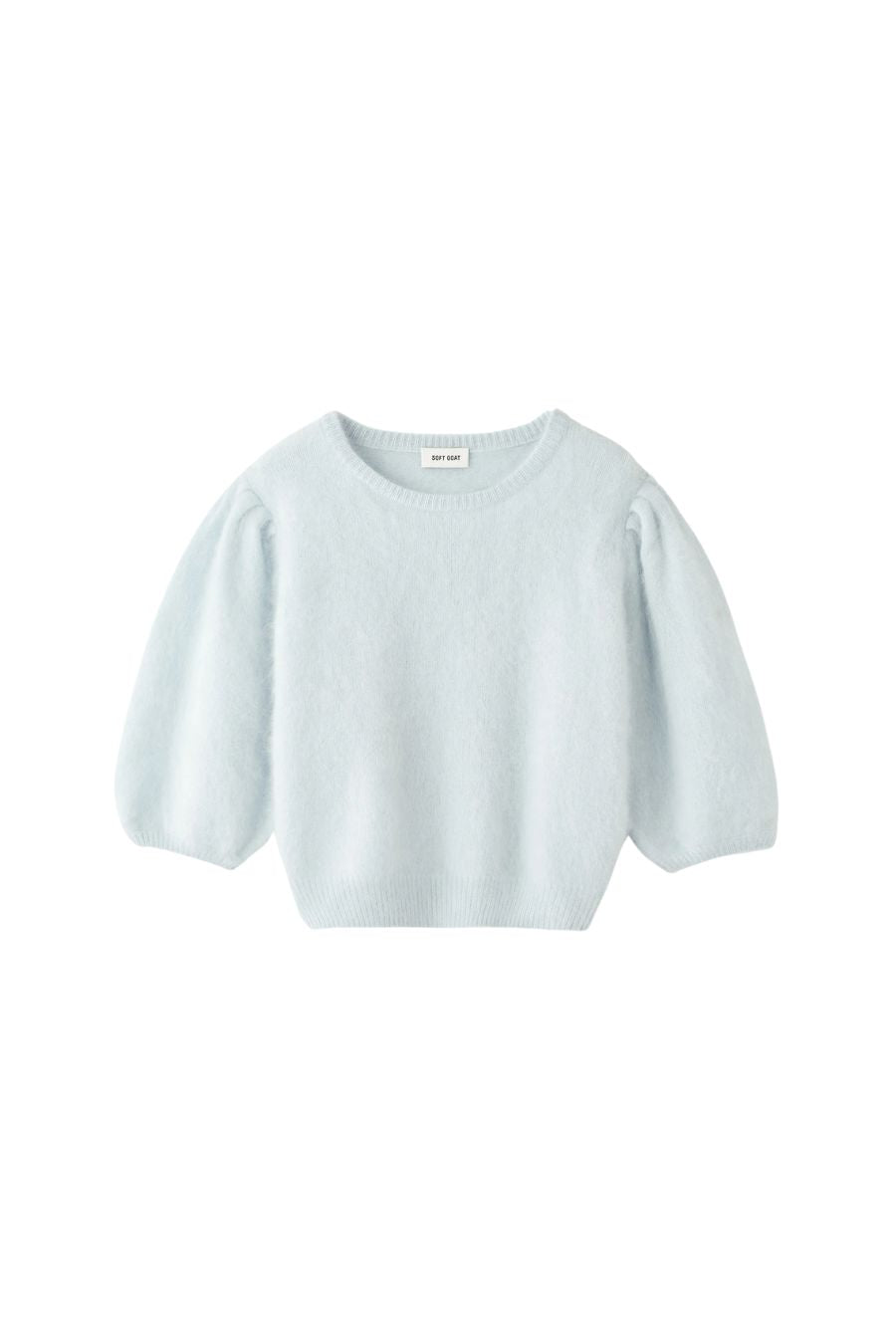 Brushed Cashmere Crewneck in Ice Blue