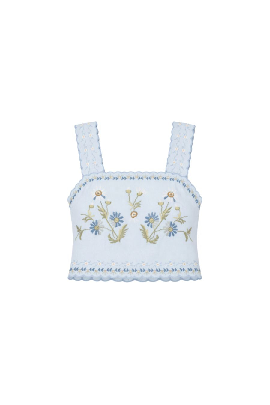 Audra Embroidered Top in Blue