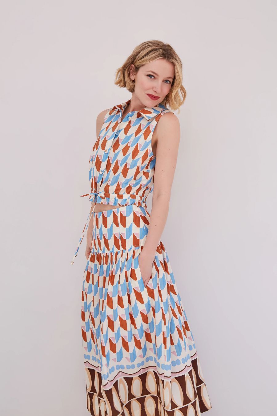 Hannah Top in Talavera Tile Ivory