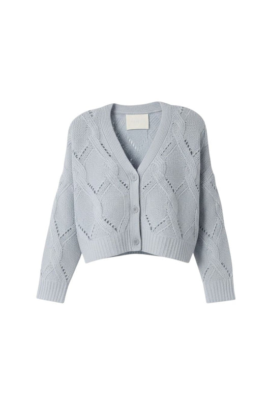 Elliot Boxy Cropped Cardigan in Whisper