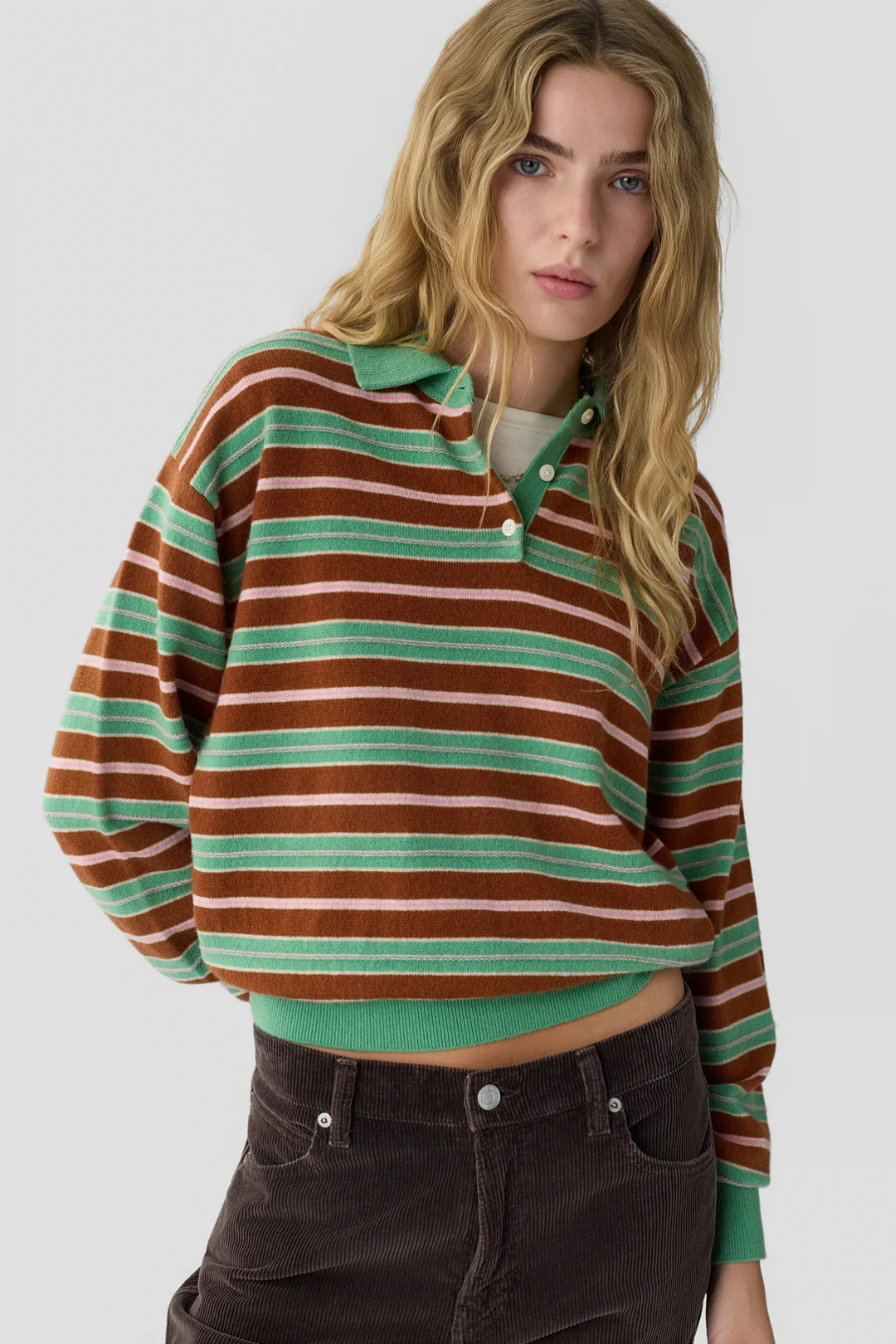 Collegiate Stripe Polo in Highland Combo