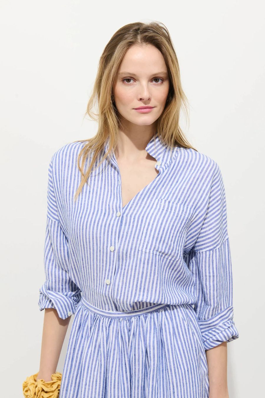 Jo Shirt Havana Stripe in Ocean/Ivory
