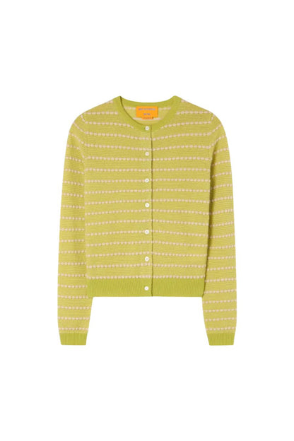 Pebble Stripe Jane Cardigan in Evoo Combo