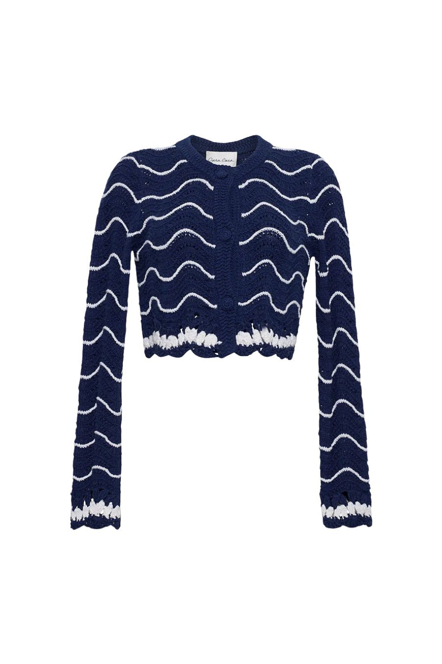 Louise Cardigan in Navy Ivory Knits