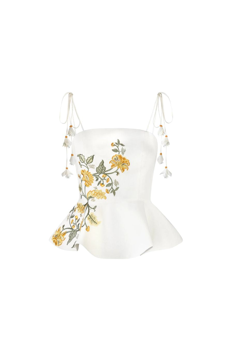 Lily Top in Golestan Yellow/White
