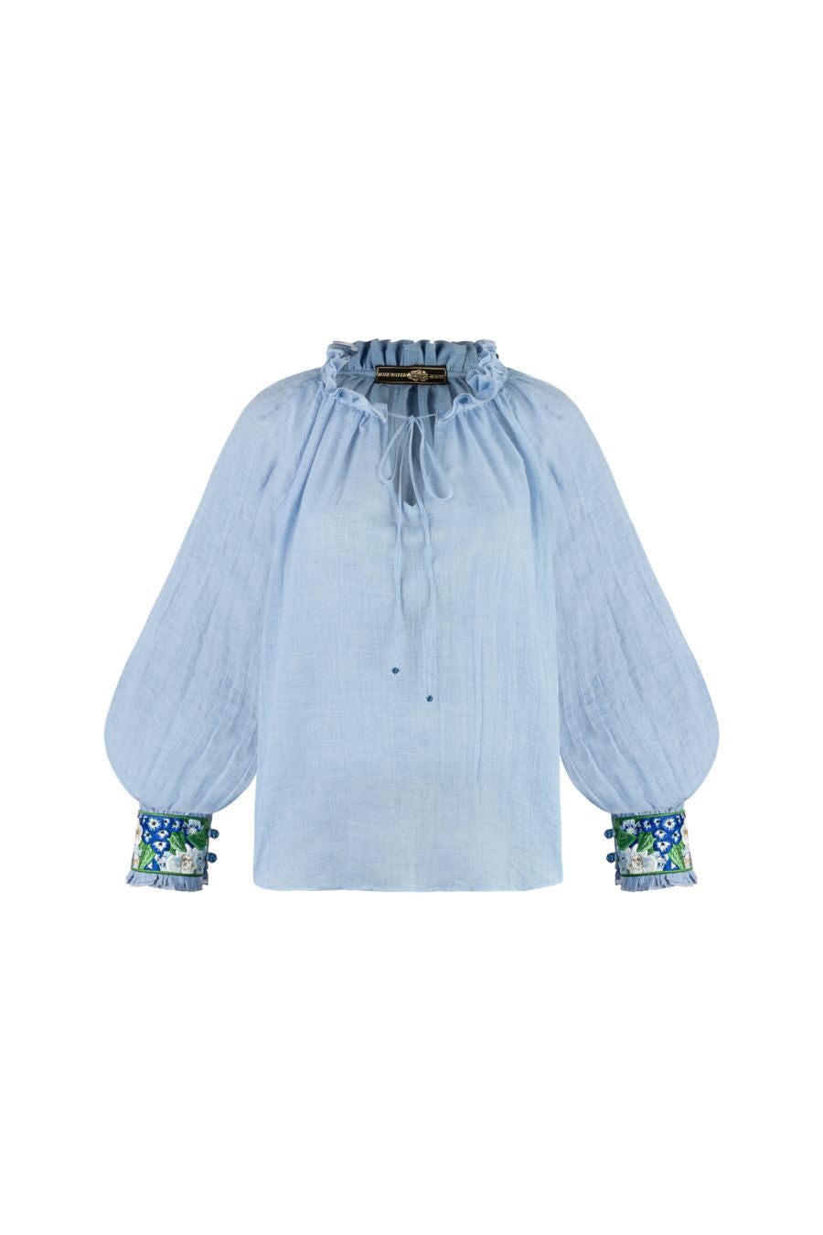 Ortensia Blouse in Embroidered Blue O/S