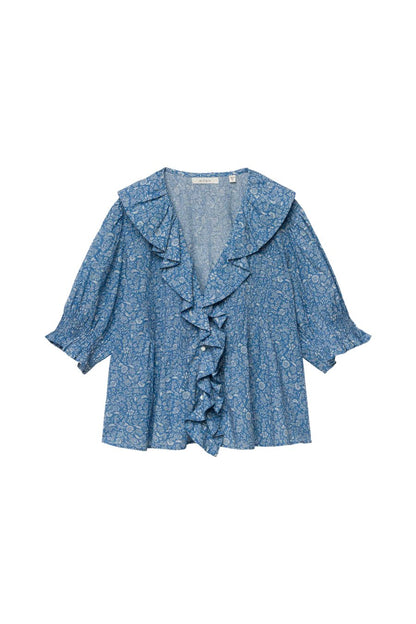 Henri Top in Blue Garden Bloom