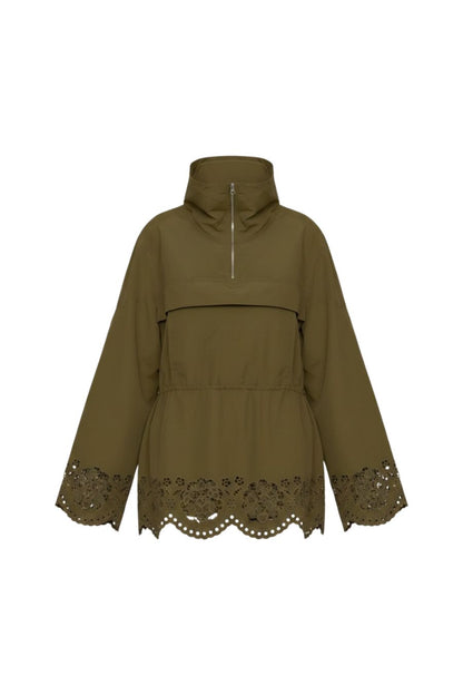 Vittoria Eyelet Jacket in Olive
