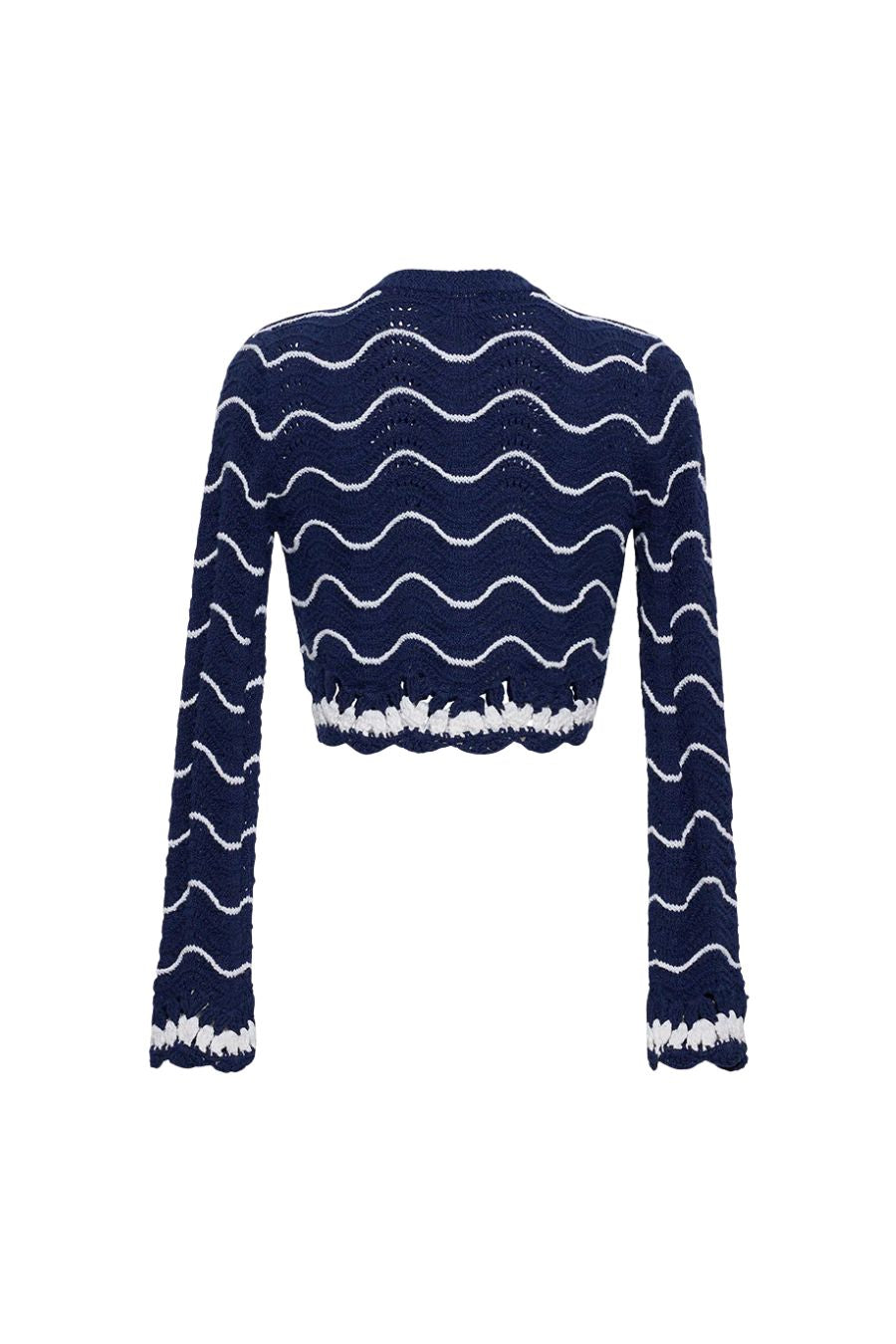 Louise Cardigan in Navy Ivory Knits