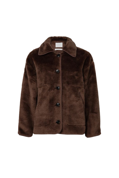 Astrid Sherpa Jacket in Warm Tan