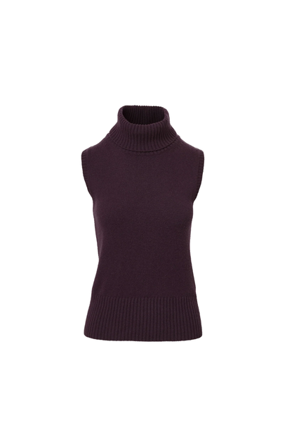 Mazzy Cashmere Shell in Dark Eggplant