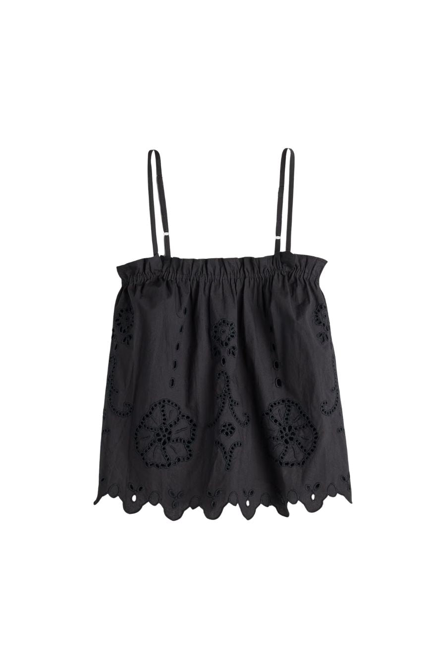 Embroidered Cami Top in Black