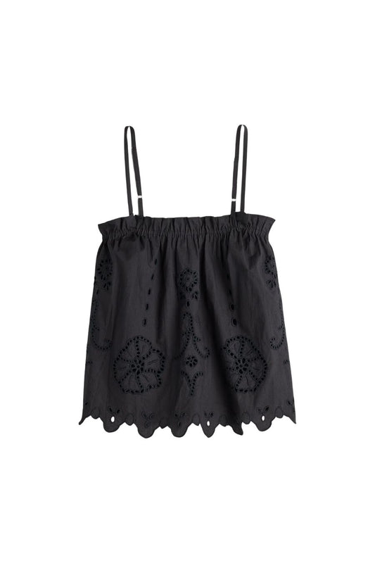 Embroidered Cami Top in Black