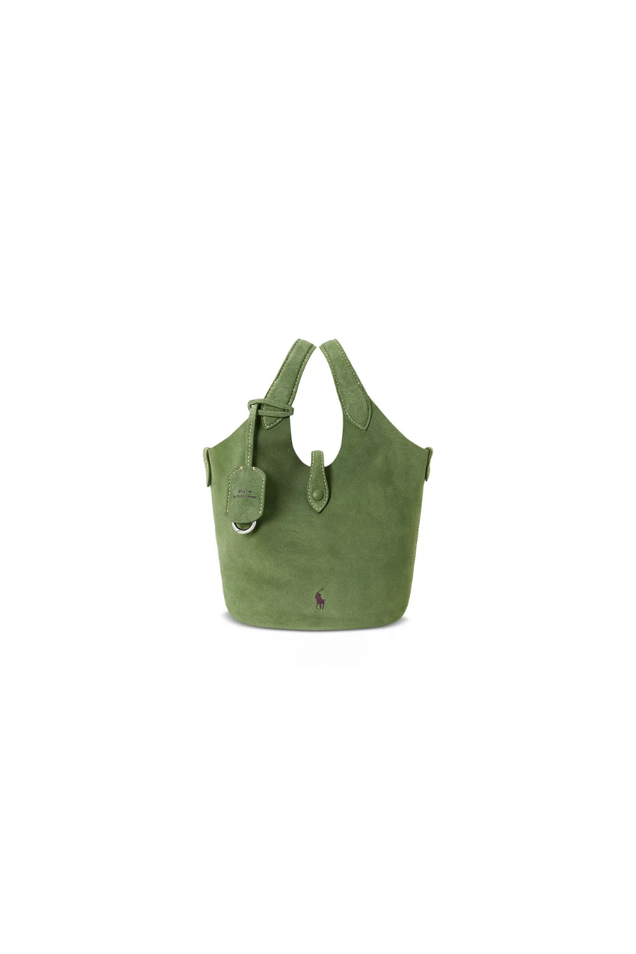 Polo Play Suede Small Tote & Crossbody in Pesto