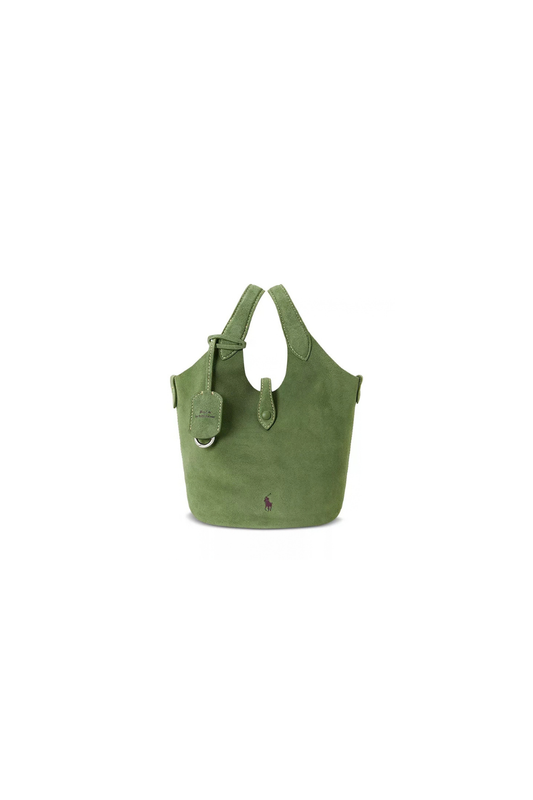 Polo Play Suede Small Tote & Crossbody in Pesto