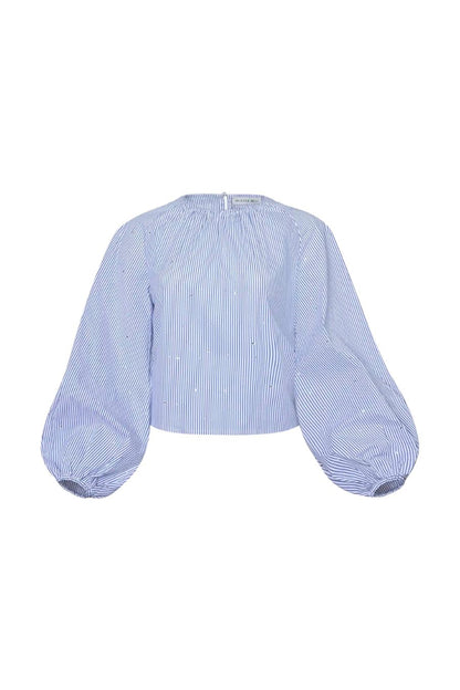 Rue Blouse in Starlight Embellished Stripe