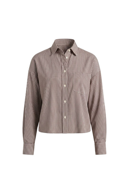 Weekender Shirt in Chocolate Graph Check Cotolino