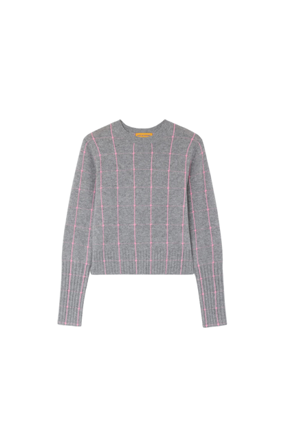 Shrunken Checker Crew in Heather Grey/Sprinkle