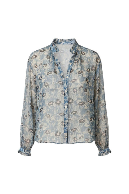 Poet Water Flower Blouse in Blue