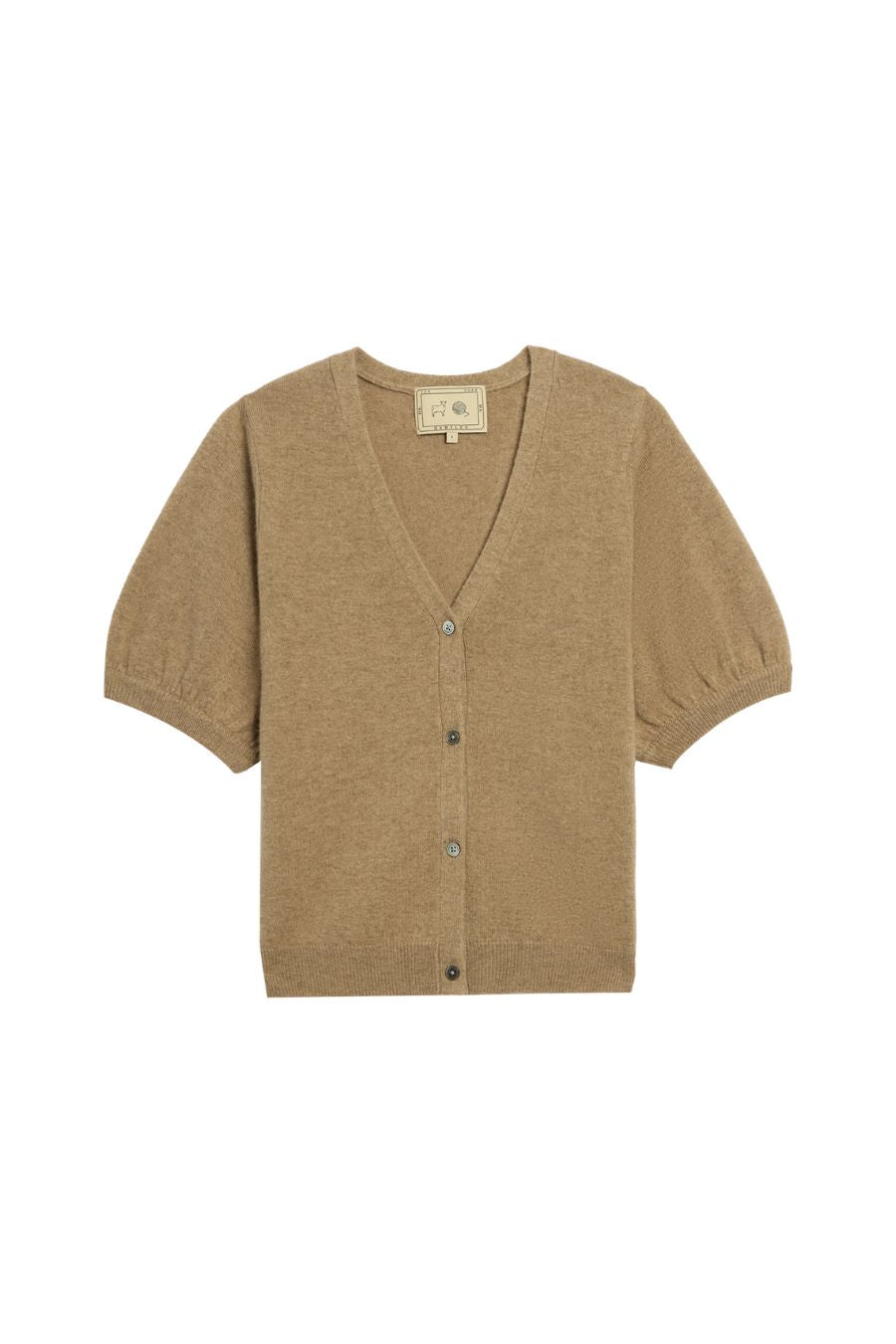 Lucy Cashmere Cardigan in Fawn