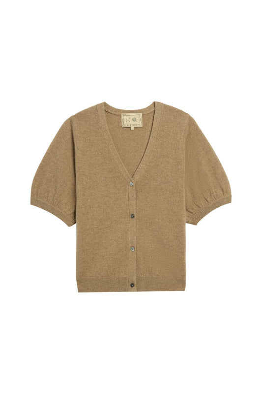 Lucy Cashmere Cardigan in Fawn