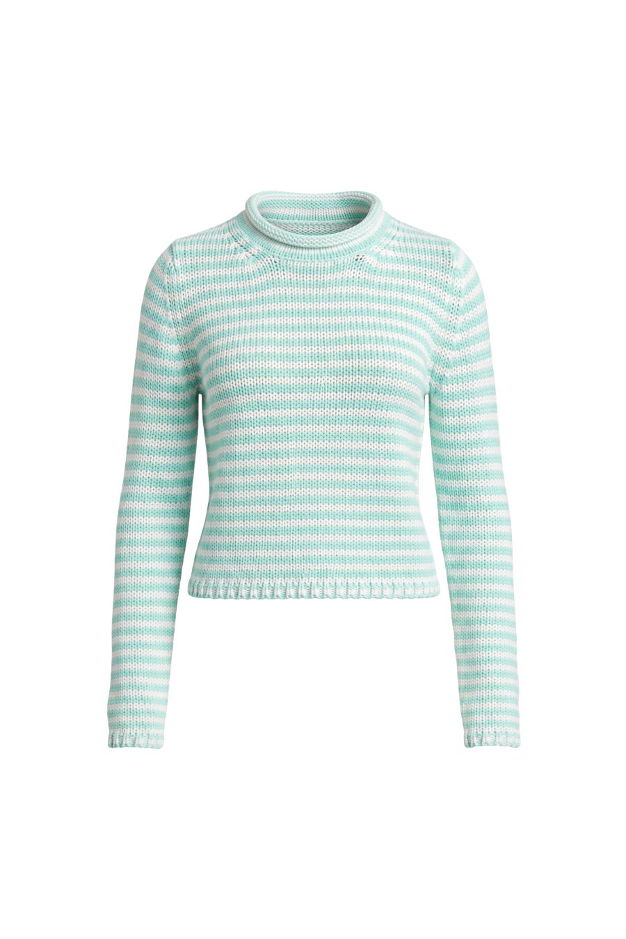 Fine Stripe Mini Marina Sweater in Aqua/Ivory