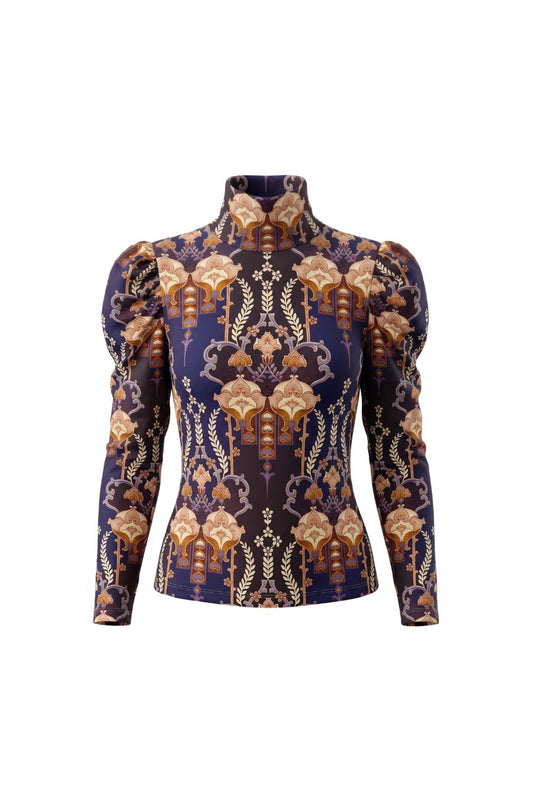Chira Top in Flora Facade Blue