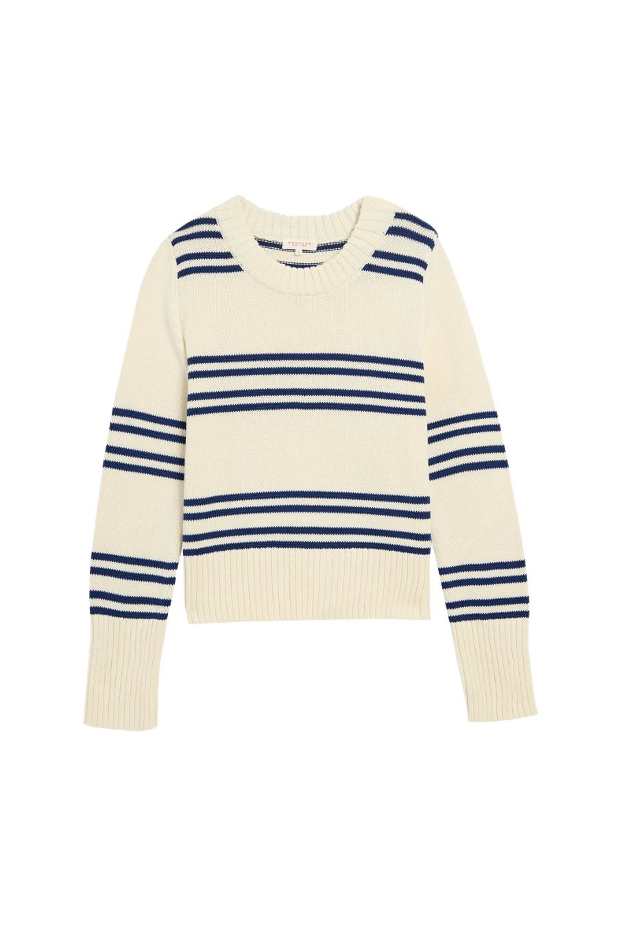 Micha Cotton Sweater in Off White/Baltic Blue