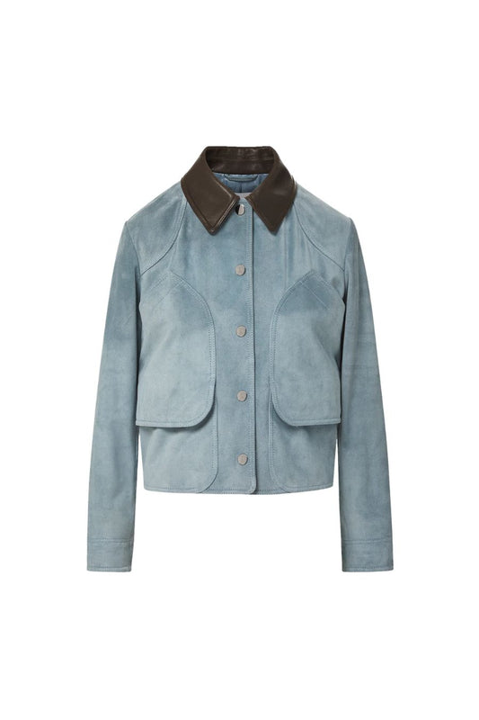 Walters Suede Jacket in Blue Steel