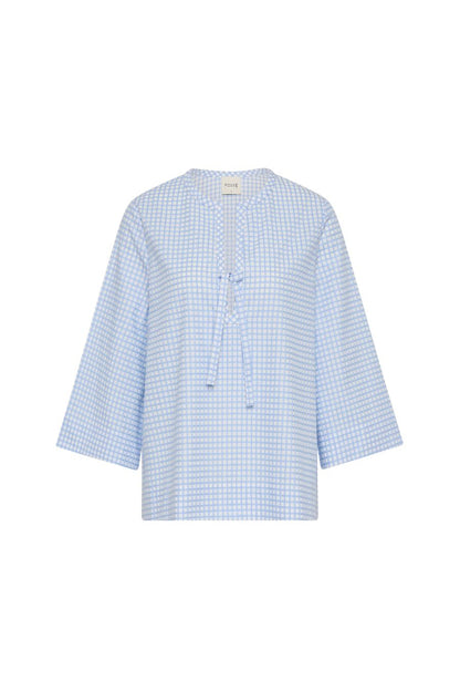 Lila Blouse in Blue Gingham