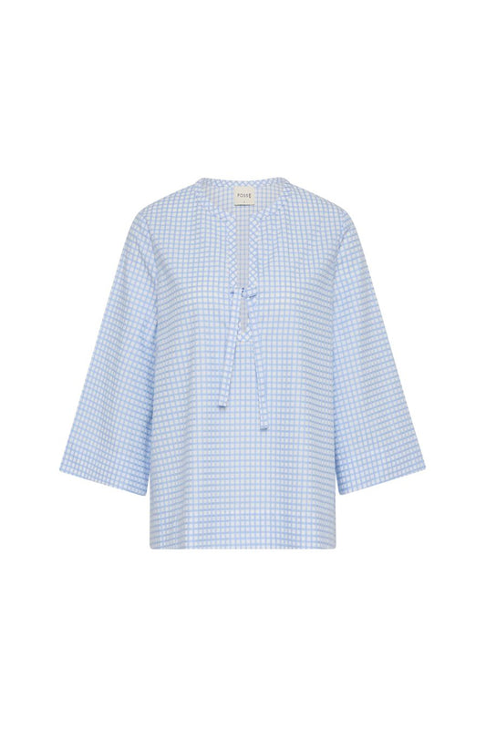 Lila Blouse in Blue Gingham