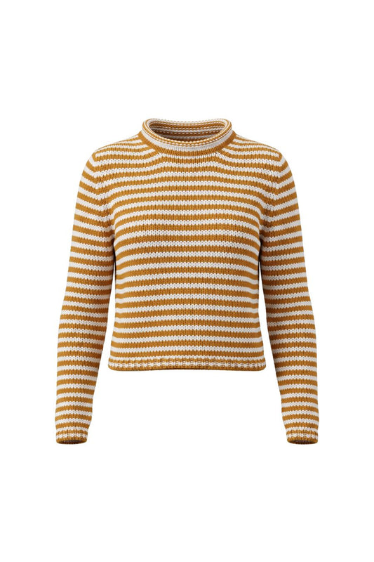 Mini Marina Fine Stripe Sweater in Butterscotch/Ivory