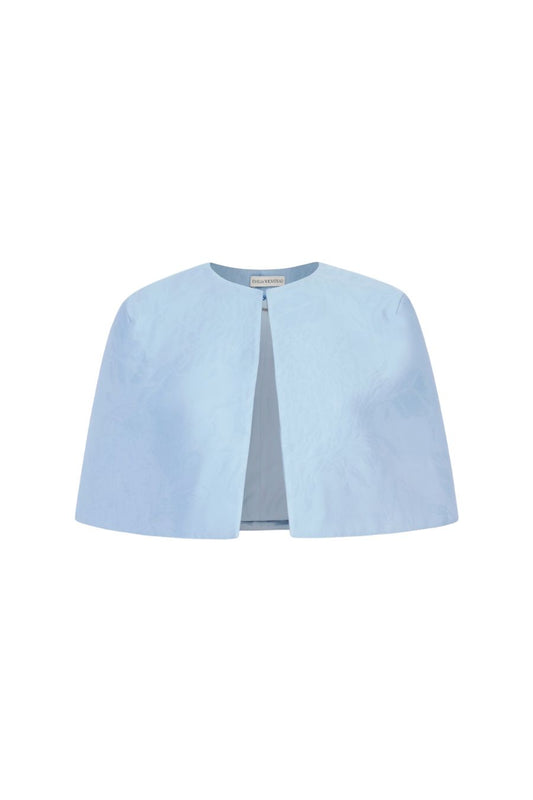 Domie Cape in Blue Embossed Cloque