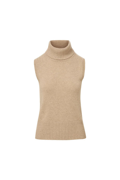 Mazzy Cashmere Sleeveless Sweater in Oatmeal