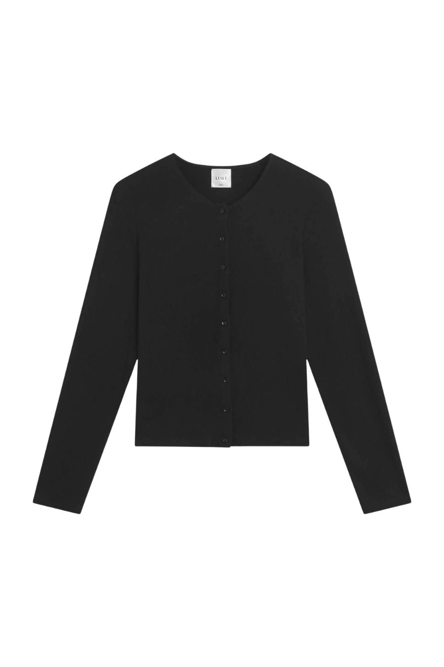 Leset Lauren Classic Cardigan in Black, knit cardigan