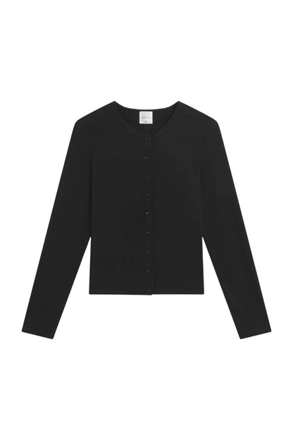 Leset Lauren Classic Cardigan in Black, knit cardigan