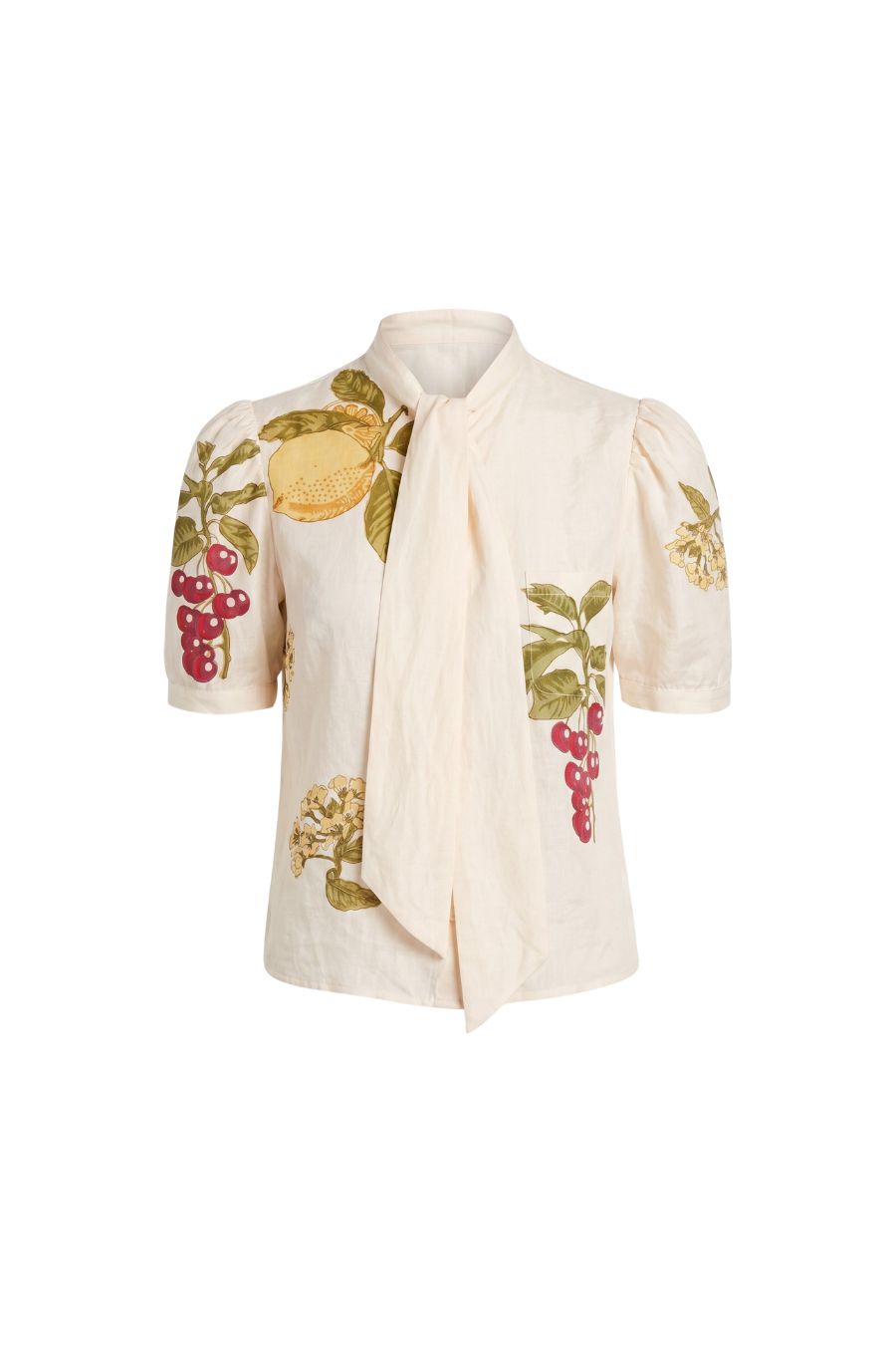 Chance Four Fruit Silk Shirt in Off-White