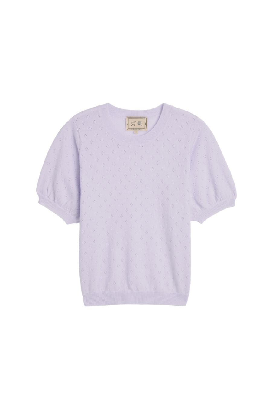 Isabel Pointelle Cashmere Top in Thistle