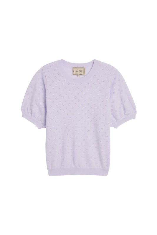 Isabel Pointelle Cashmere Top in Thistle