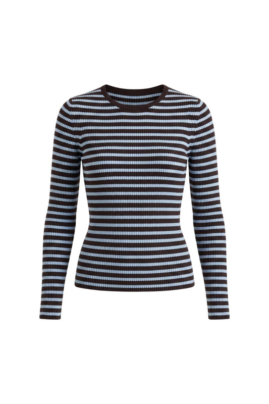 Mulberry Sweater in Chocolate/Sky