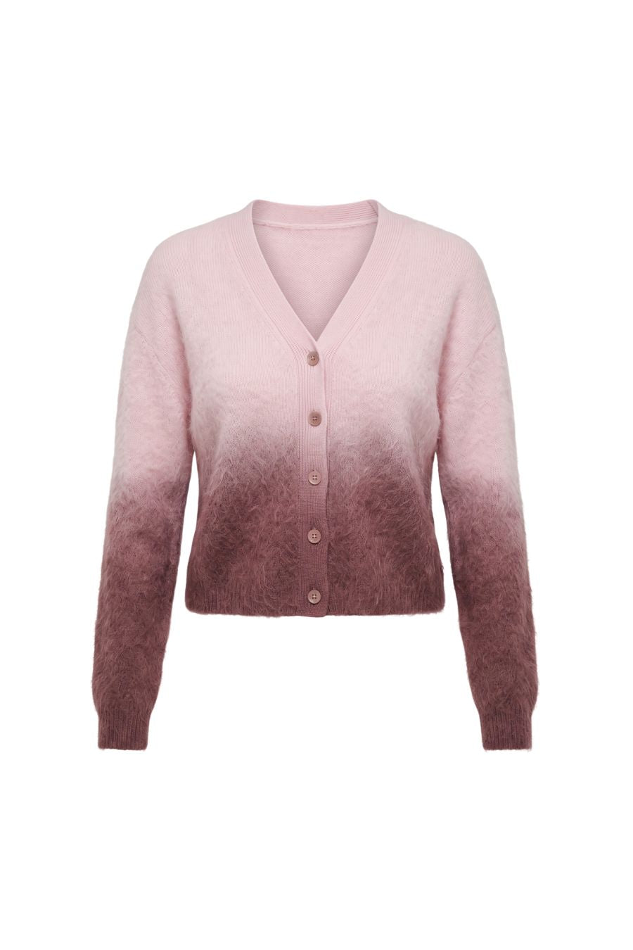 Jolie V-Neck Cropped Cashmere Cable Cardigan in Soft Pink