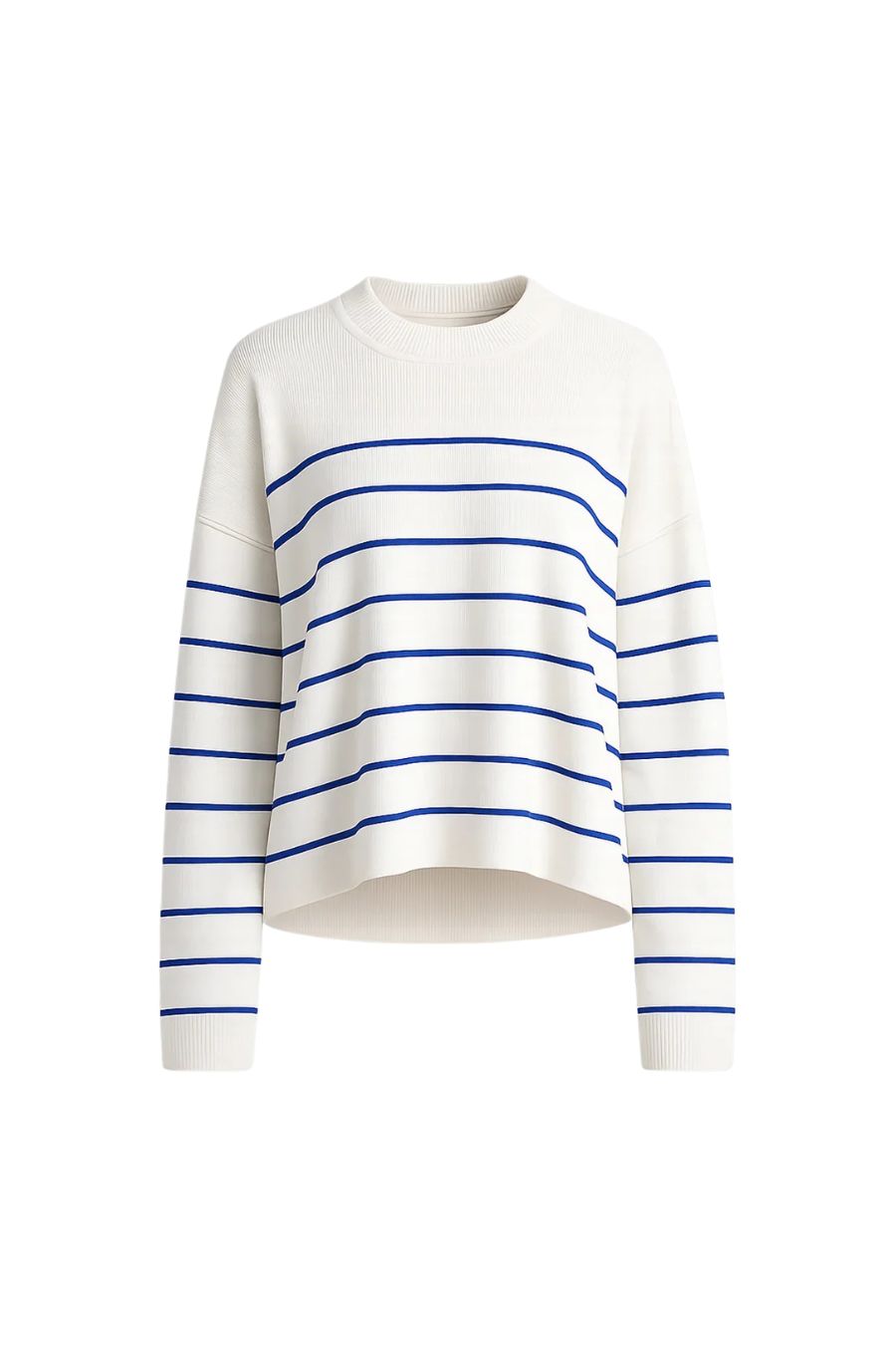 Leo Sweater in Cream/Cobalt