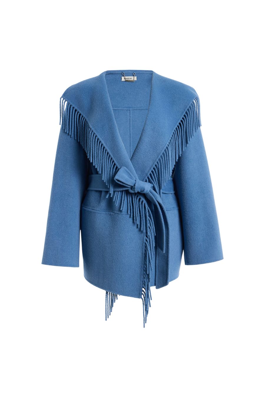 Rowen Fringe Jacket in Dusty Blue