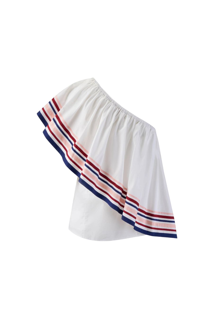 Ribbon Wedge Top in White Multi