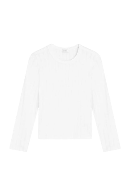 Pointelle Slim Fit Long Sleeve in White