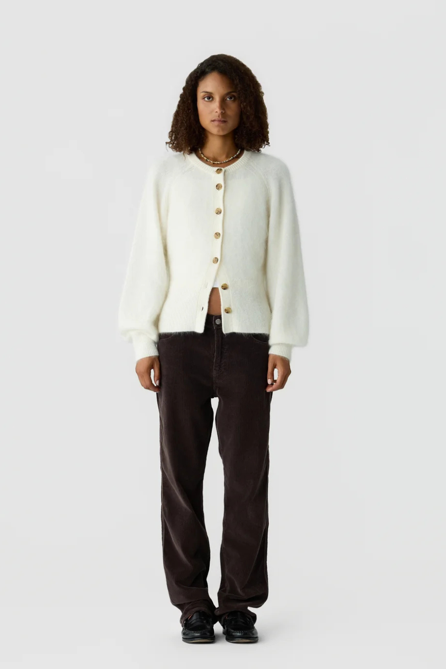 Grizzly Sculpted Cardigan in Cream