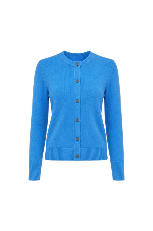 Solid Lean Lines Cardigan in Cerulean