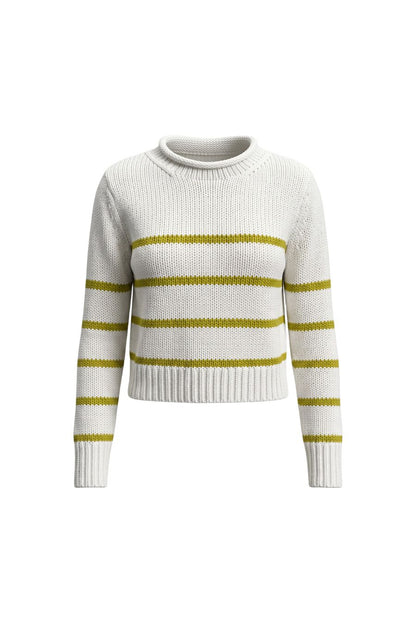 Mini Marina Sweater in Cream/Keylime