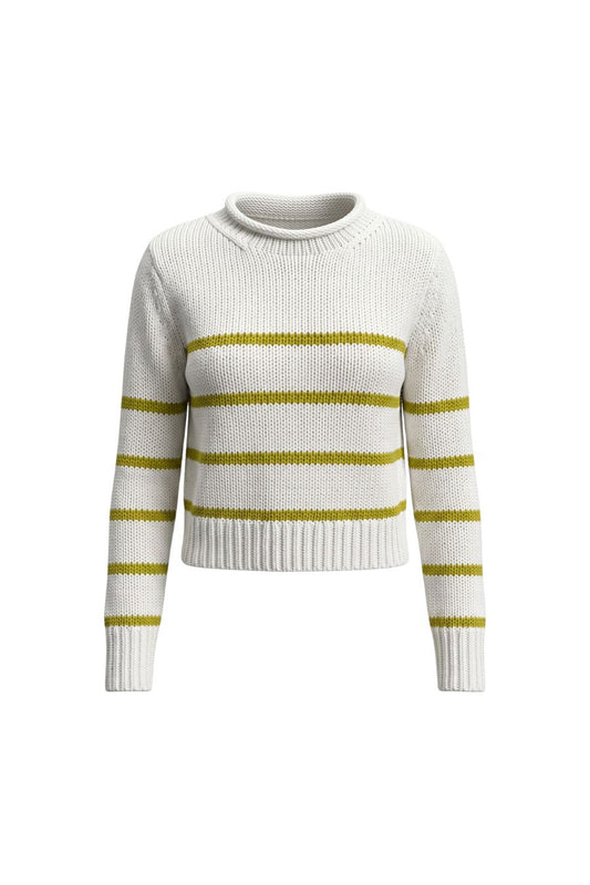 Mini Marina Sweater in Cream/Keylime